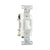 Eaton 1242-7W white 4-way toggle switch, 15A 120V, polycarbonate, grounding, side and push wire terminals.