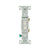 Eaton 1301-7W white single-pole residential toggle switch, 15A 120V, flush mount, polycarbonate body, side and push wire terminals, compatible with LED, CFL, incandescent, motor control, and fan loads, cULus listed.