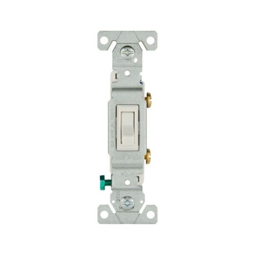 15 Amp Single-Pole Toggle Switch | 120V | White | Residential Grade | Side & Push Wire