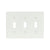 Eaton 3-gang white nylon toggle wallplate with standard size and triple toggle cutouts, catalog number 5141W-BOX, shown in a flush-mount rectangular design for residential or commercial electrical applications.