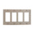 Eaton 93404-BOX 4-gang stainless steel decorator/GFCI wallplate, standard size with four rectangular cutouts, brushed metal finish, designed for commercial and residential electrical installations.
