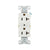 Eaton BR20W 20A white commercial-grade duplex receptacle with high-impact nylon face and PVC body, NEMA 5-20R, for commercial flush-mount use.
