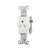 Eaton 20A commercial grade tamper-resistant single receptacle in white with 5-20R configuration, side wire terminals, impact-resistant thermoplastic face, and PVC body – TR1877W-BXSP.