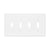 Eaton PJ4W 4-Gang White Mid-Size Toggle Wallplate made of durable polycarbonate, UL listed, with four toggle switch cutouts and a clean, modern finish.