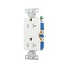 White 20 Amp Tamper-Resistant Decorator Receptacle, 125V, Side Wire, 5-20R – Sleek and safe outlet for residential and commercial use