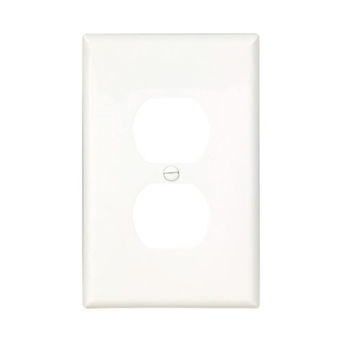 Eaton PJ8W White Duplex Receptacle Wallplate | 1-Gang Mid-Size Polycarbonate