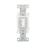 Eaton 1242-7W-BOX four-way toggle switch, white, polycarbonate