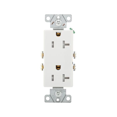20A Tamper-Resistant Decorator Duplex Receptacle | 125V 5-20R | White