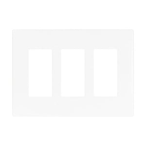 Eaton PJS263W 3-Gang White Screwless Wallplate – Standard-Size Snap-On Cover for Decorator and GFCI Devices