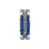 The Eaton 7504W-BOX four-way decorator switch controls lighting from three or more locations. Rated 15A, 120/277V, supports LED and fan loads, with durable thermoplastic design and UL certification.