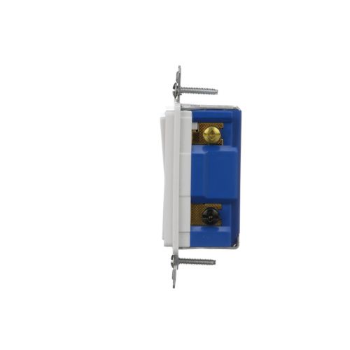 The Eaton 7504W-BOX four-way decorator switch controls lighting from three or more locations. Rated 15A, 120/277V, supports LED and fan loads, with durable thermoplastic design and UL certification.