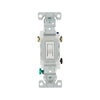 Eaton 1303-7W white toggle switch, 3-way, 15A 120V, polycarbonate body, for LED, motor, CFL, incandescent, and more.
