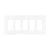 Eaton screwless wallplate PJS265W, 5-gang, mid-size, 10.37 x 4.87 inches, 0.08-inch depth, white polycarbonate, UL and cULus listed, RoHS compliant, fits five GFCI or decorator devices