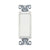 Eaton 7504W-BOX white four-way decorator switch, 15A 120/277V, compatible with motor, fan, LED, incandescent, CFL, fluorescent, halogen, ELV, and MLV loads, back and push wiring, thermoplastic housing, flush mount.