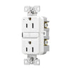 15 Amp Tamper-Resistant GFCI Outlet | 125V Slim Self-Test Receptacle | White