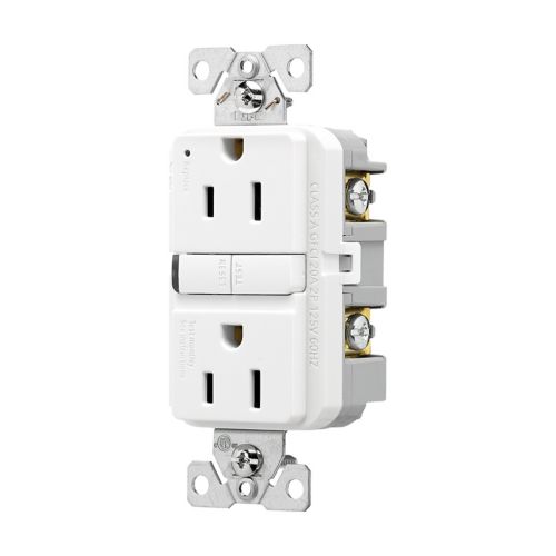 Eaton TRGF15W Tamper-Resistant Self-Test GFCI Receptacle – 15A 125V White Slim Design Outlet