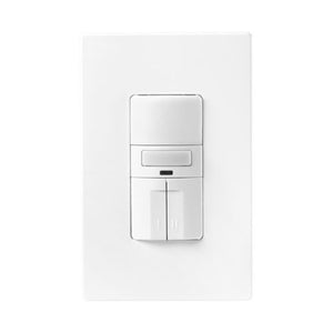 Eaton OS310R-W dual occupancy sensor light switch, 1000W, 120V, white, with nightlight, flush mount, single-pole and 3-way, 1000 sq ft range.