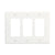 Eaton 3-gang decorator wallplate PJ263W, mid-size, 6.75 x 4.87 inches, 0.08-inch depth, white thermoplastic, RoHS compliant, UL and cULus listed, fits three GFCI or decorator devices