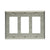 Stainless steel 3-gang decorator/GFCI wallplate by Eaton, model 93403-BOX, with a brushed metal finish and standard size for modern residential or commercial electrical installations.