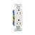 Eaton 1107W residential grade decorator duplex receptacle, 15A 125V, white slim design, impact-resistant thermoplastic body, commercial and residential use