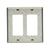 Eaton 93402-BOX1 two-gang stainless steel decorator GFCI wallplate, standard size, brushed metal finish, compatible with decorator and GFCI outlets.