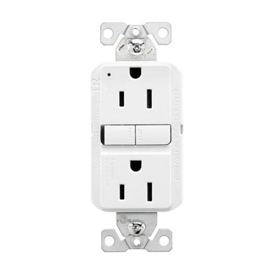 15 Amp GFCI Tamper-Resistant Outlet |  Slim Design | UL943 Certified | White | Eaton TRGF15W