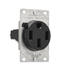 Eaton AH1258BK-F 50A 125/250V flush mount range receptacle, NEMA 14-50R, 3-pole 4-wire, black screw terminal outlet.