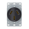 Eaton AH32BK-F 50A 125/250V range receptacle, NEMA 10-50R flush mount, 3-pole 3-wire, black non-grounding outlet.