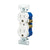 Eaton TR270W 15A white tamper-resistant duplex receptacle with impact-resistant thermoplastic face and PVC body, standard residential and commercial wall outlet.