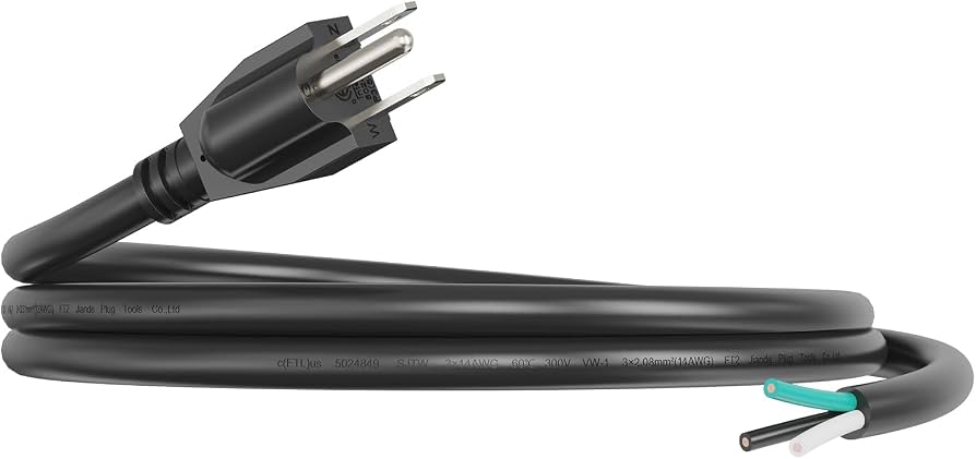 6Ft Straight Male Plug Factory-Terminated Power Cord | 15Amp | Nema 5-15P | LinmoreLED C515