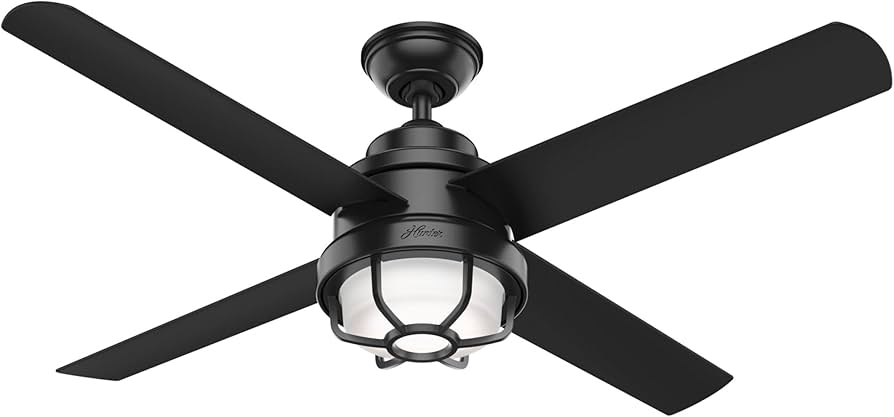 Wet rated coastal ceiling fan with wall control