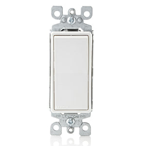 15 Amp Single-Pole 4-Way Decorator Rocker Switch | 120/277V | White | Side & Back Wiring