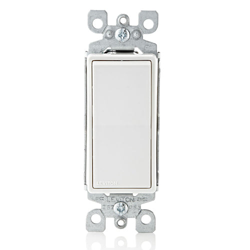 15 Amp Single-Pole 4-Way Decorator Rocker Switch | 120/277V | White | Side & Back Wiring