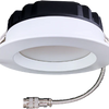 G-98523 commercial 5-inch round regress LED fixture with selectable CCT, white trimmed design, and frosted diffuser.