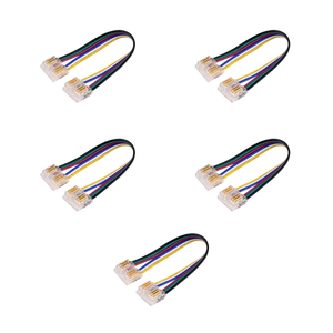 clear-rgbww-led-tape-connector-with-6-inch-wire-5pack-g-49529 - Available at Electrical Marketplace