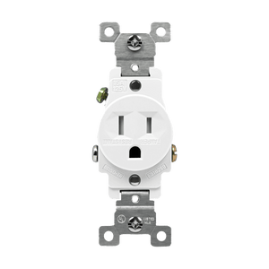 Enerlites 61150-TR commercial grade 15A tamper-resistant single receptacle, thermoplastic, UL listed, child-safe - Available at Electrical Marketplace
