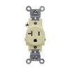 Commercial grade 20A tamper-resistant single receptacle 61200-TR with thermoplastic construction, UL listed