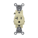 Commercial grade 20A tamper-resistant single receptacle 61200-TR with thermoplastic construction, UL listed