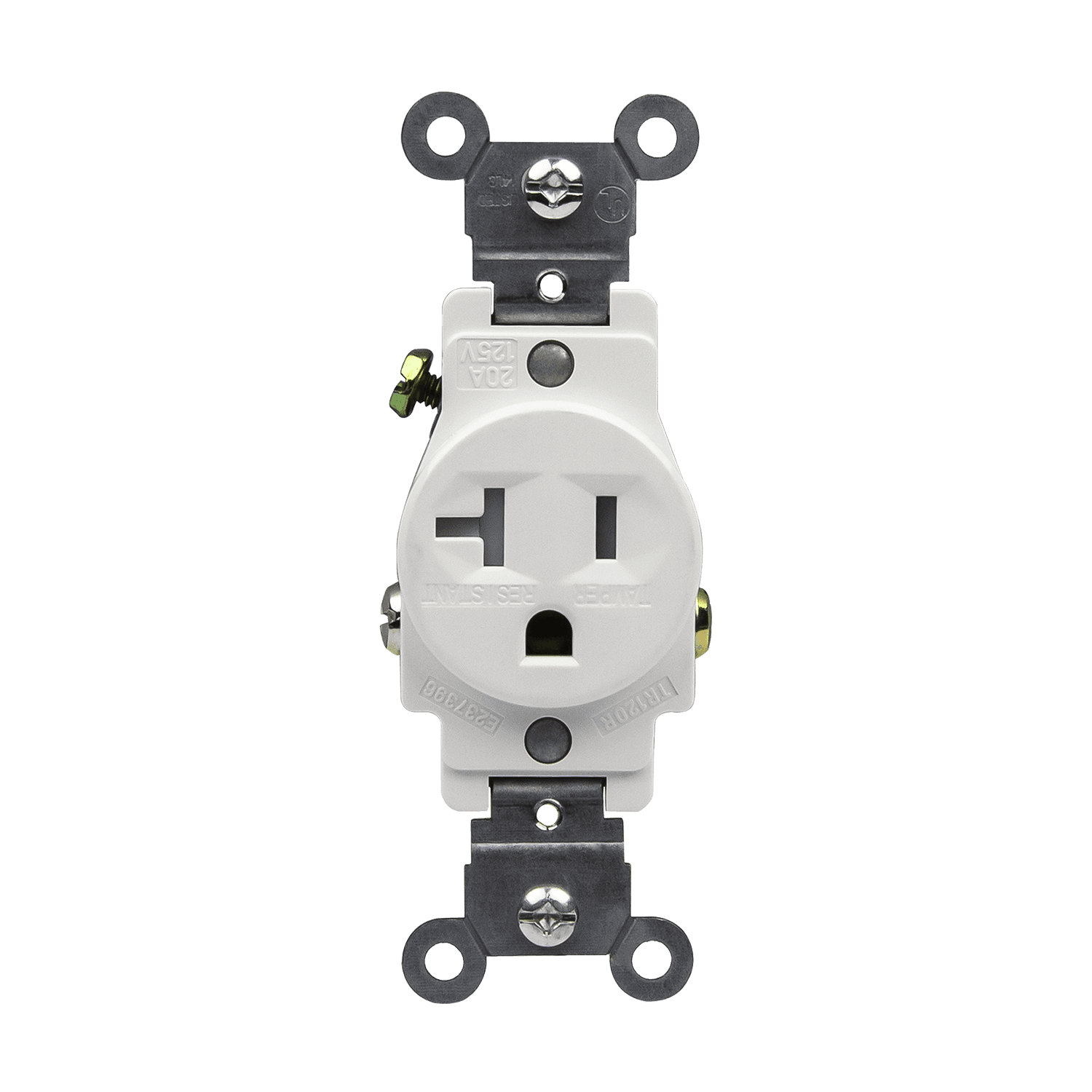 20 Amp Single Receptacle | Tamper Resistant | 125V | Commercial Grade | Enerlites 61200-TR