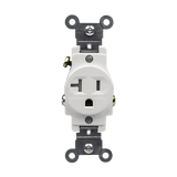 Commercial grade 20A tamper-resistant single receptacle 61200-TR with thermoplastic construction, UL listed