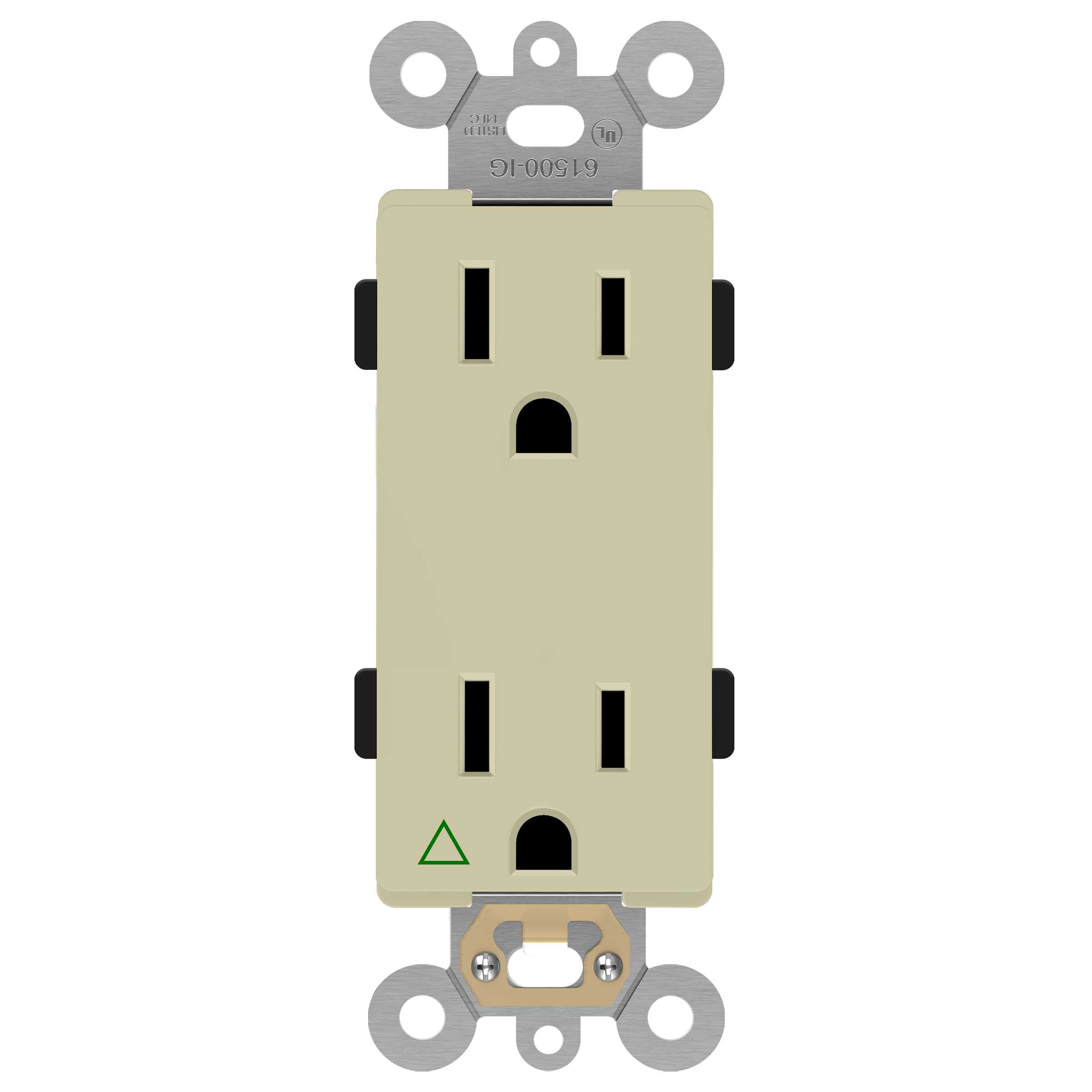 ENERLITES 61500-IG isolated ground decorator duplex receptacle 15A NEMA 5-15R UL listed