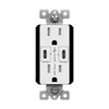 ENERLITES 61501-2C-PD36 wall outlet with dual USB-C ports (one 36W PD), and 15A tamper-resistant duplex receptacle for fast charging.