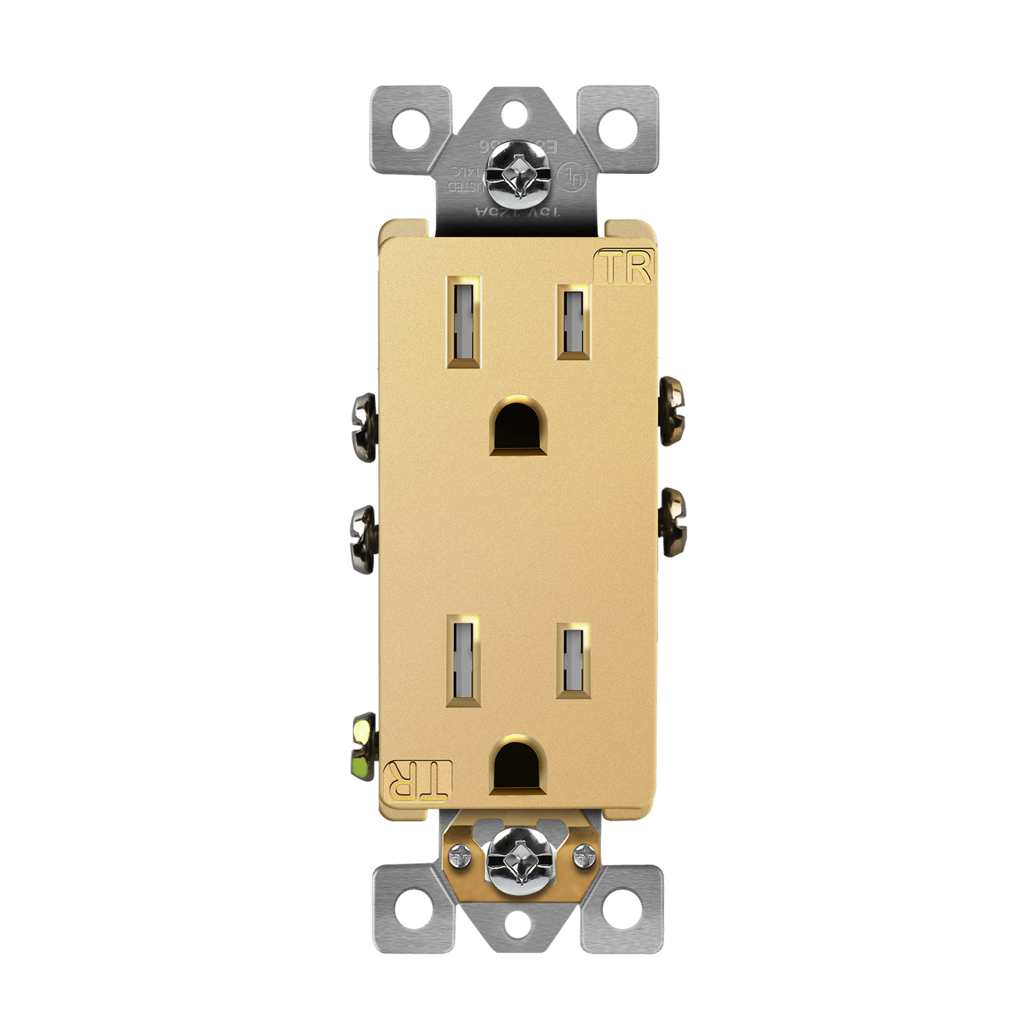 Enerlites 61501-TR 15A decorator self-grounding tamper-resistant duplex receptacle
