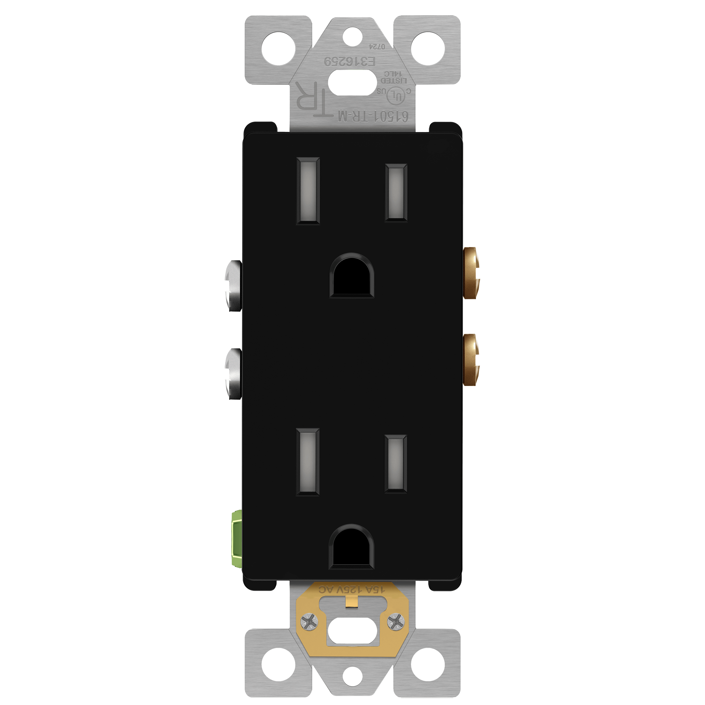 Matte Finish 15A Decorator Style Self-Grounding Tamper-Resistant Duplex USB Receptacle | Residential Grade Outlet