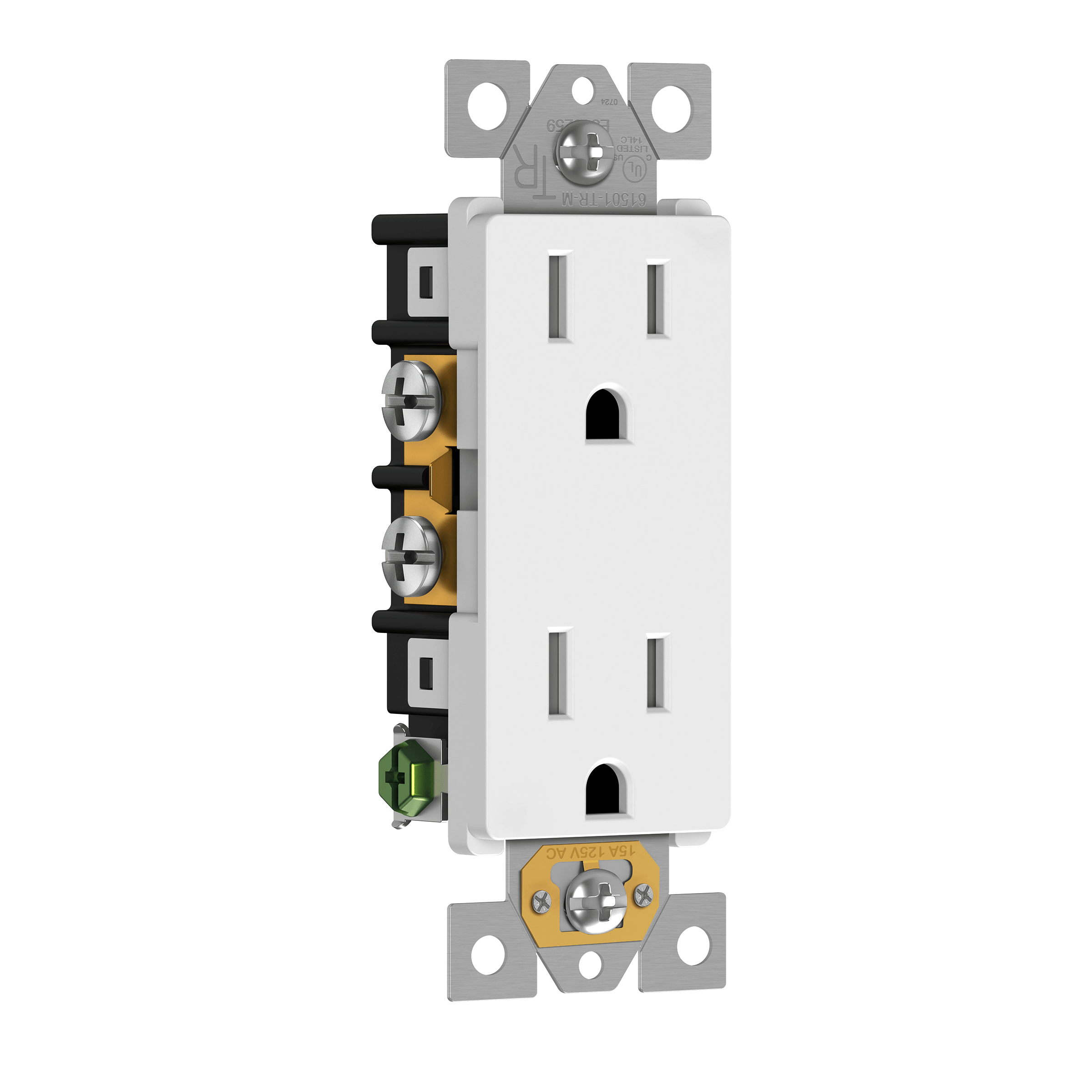 Matte Finish 15A Decorator Style Self-Grounding Tamper-Resistant Duplex USB Receptacle | Residential Grade Outlet