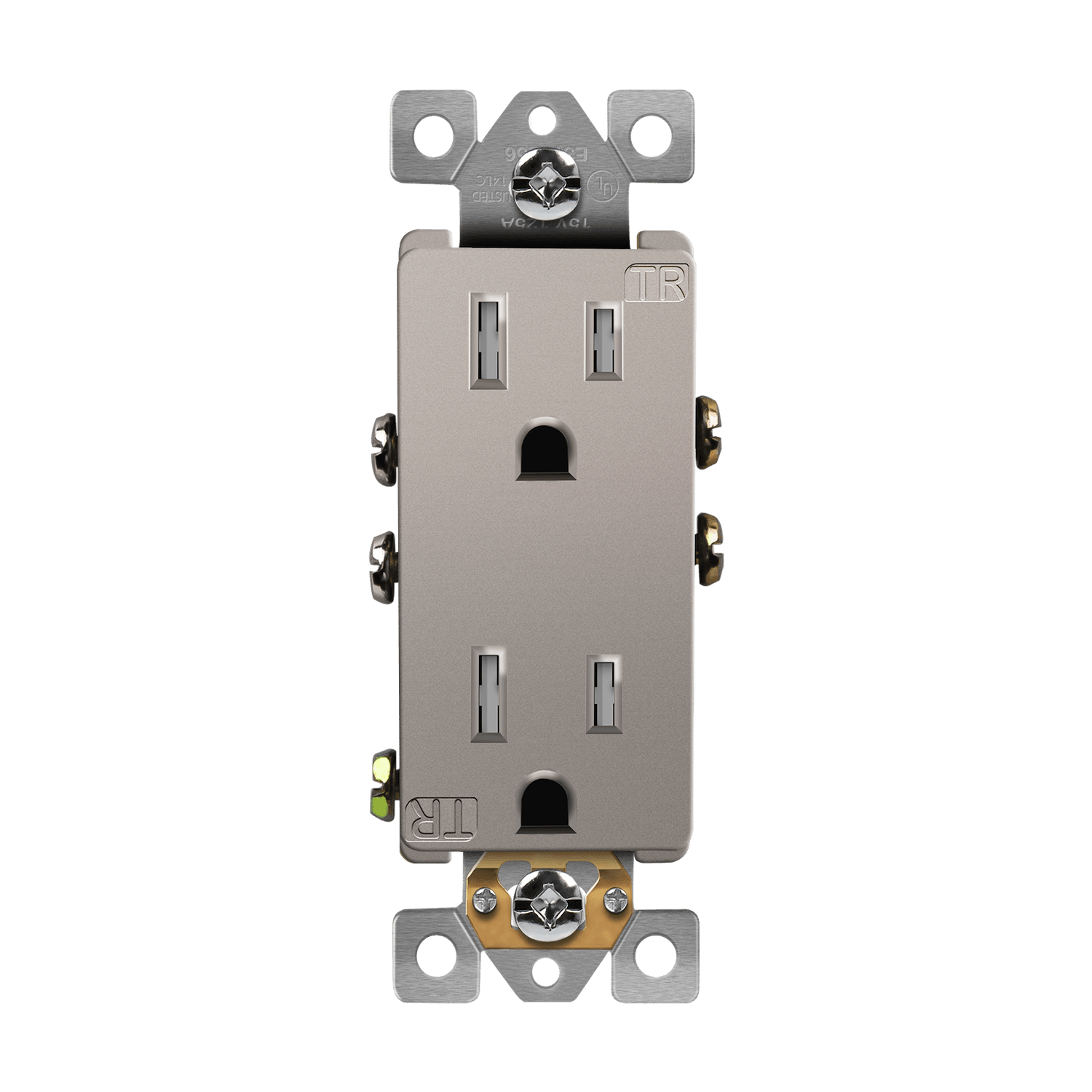 15 Amp Decorator Duplex Receptacle | Tamper Resistant | 125V | Residential Grade | Elite Series | Enerlites 61501-TR
