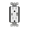 ENERLITES 61501-TR2USB-1A1C USB wall outlet with USB-C and USB-A ports, 5.8 amp charging and dual 15A tamper-resistant duplex receptacles.