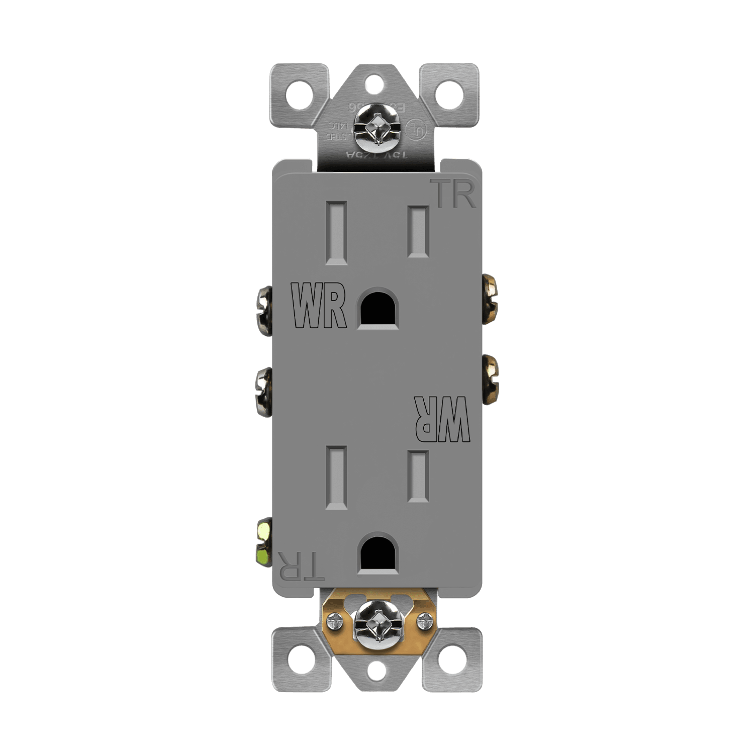 Decorator Style Tamper & Weather-Resistant Duplex Receptacle 15A | Indoor Outdoor Electrical Outlet
