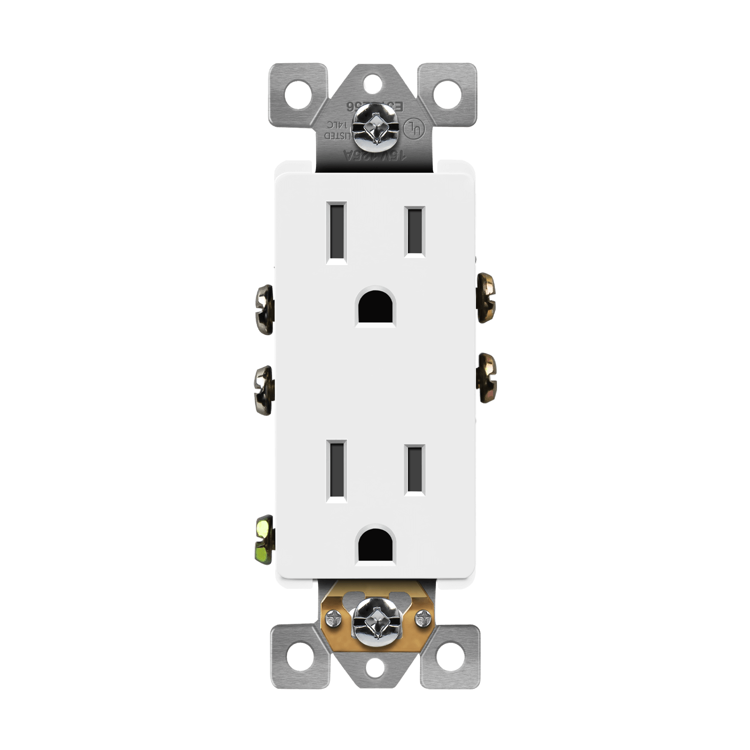 15 Amp Decorator Duplex Receptacle | 125V | 5-15R | Residential Grade | Enerlites 61501