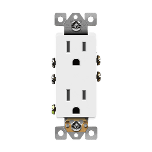 Enerlites 61501 15A decorator self-grounding duplex receptacle - Available at Electrical Marketplace